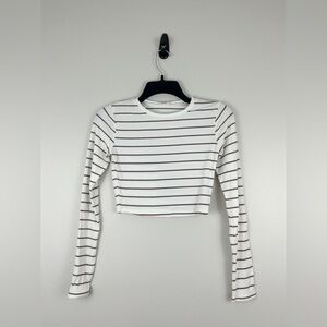Garage Striped Long Sleeve Crop Top